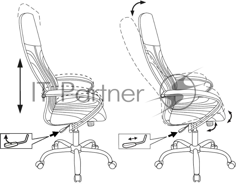Кресло руководителя Бюрократ CH-610SL темно-серый Alfa 44 крестов. металл хром