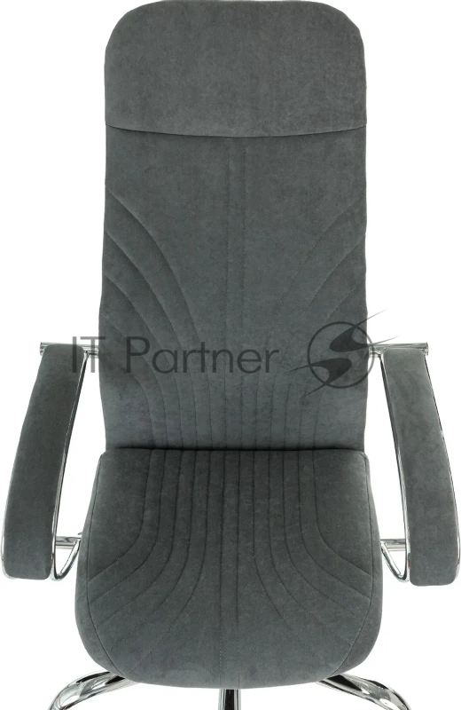 Кресло руководителя Бюрократ CH-610SL темно-серый Alfa 44 крестов. металл хром