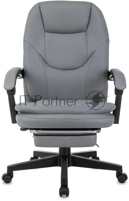 Кресло руководителя Бюрократ CH-868N-F серый эко.кожа крестов. пластик подст.для ног