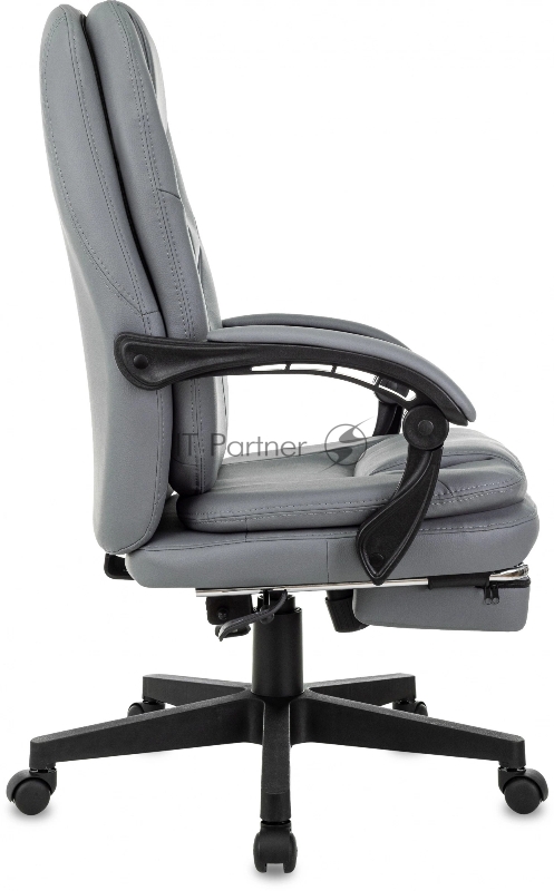 Кресло руководителя Бюрократ CH-868N-F серый эко.кожа крестов. пластик подст.для ног