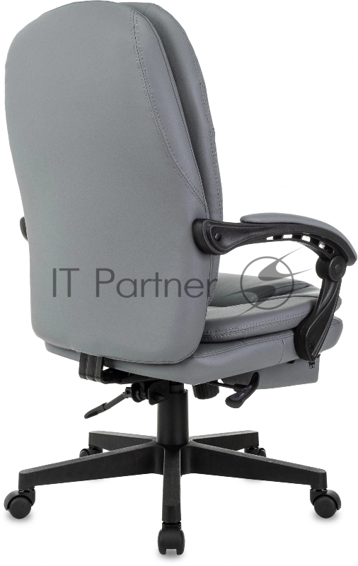 Кресло руководителя Бюрократ CH-868N-F серый эко.кожа крестов. пластик подст.для ног