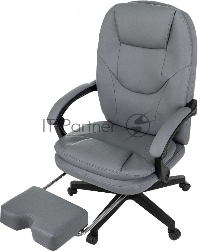 Кресло руководителя Бюрократ CH-868N-F серый эко.кожа крестов. пластик подст.для ног