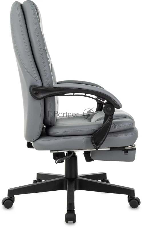 Кресло руководителя Бюрократ CH-868N-F серый эко.кожа крестов. пластик подст.для ног