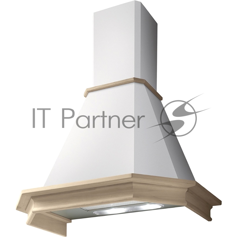 Вытяжки JET AIR/ Купольная, 90 см, 990 куб. м. , белый+неокрашенное дерево