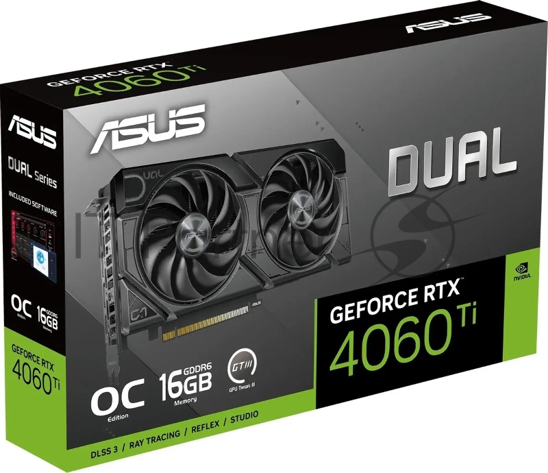 Видеокарта Asus PCI-E 4.0 DUAL-RTX4060TI-O16G-EVO NVIDIA GeForce RTX 4060TI 16Gb 128bit GDDR6 2595/18000 HDMIx1 DPx3 HDCP Ret