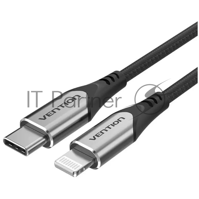 Кабель Vention USB 2.0 CM/Lightning 8M для iPad/iPhone - 1м. Серебристый