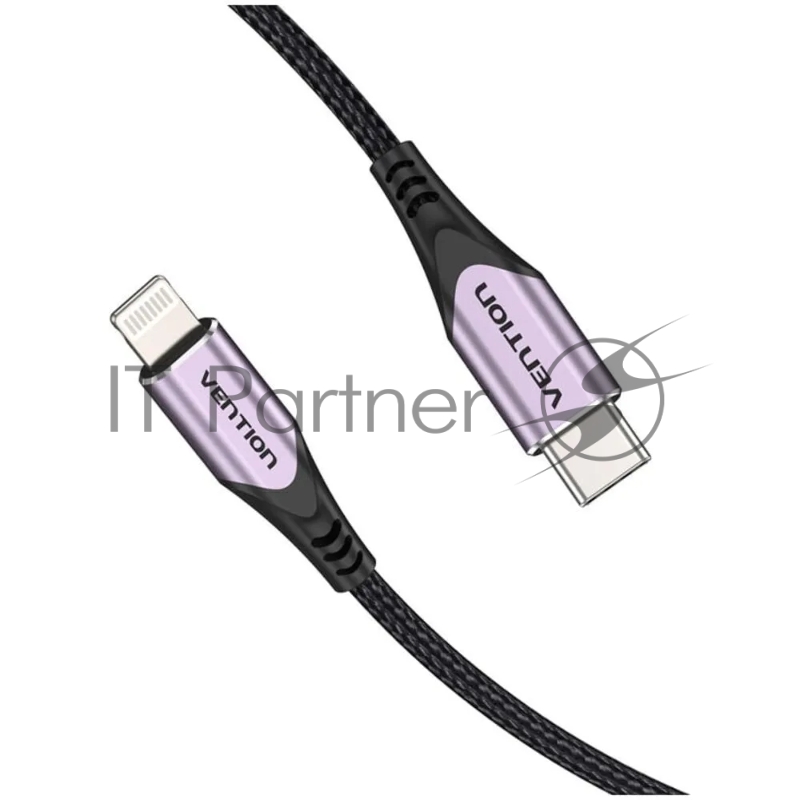 Кабель Vention USB 2.0 CM/Lightning 8M для iPad/iPhone - 1м. Фиолетовый