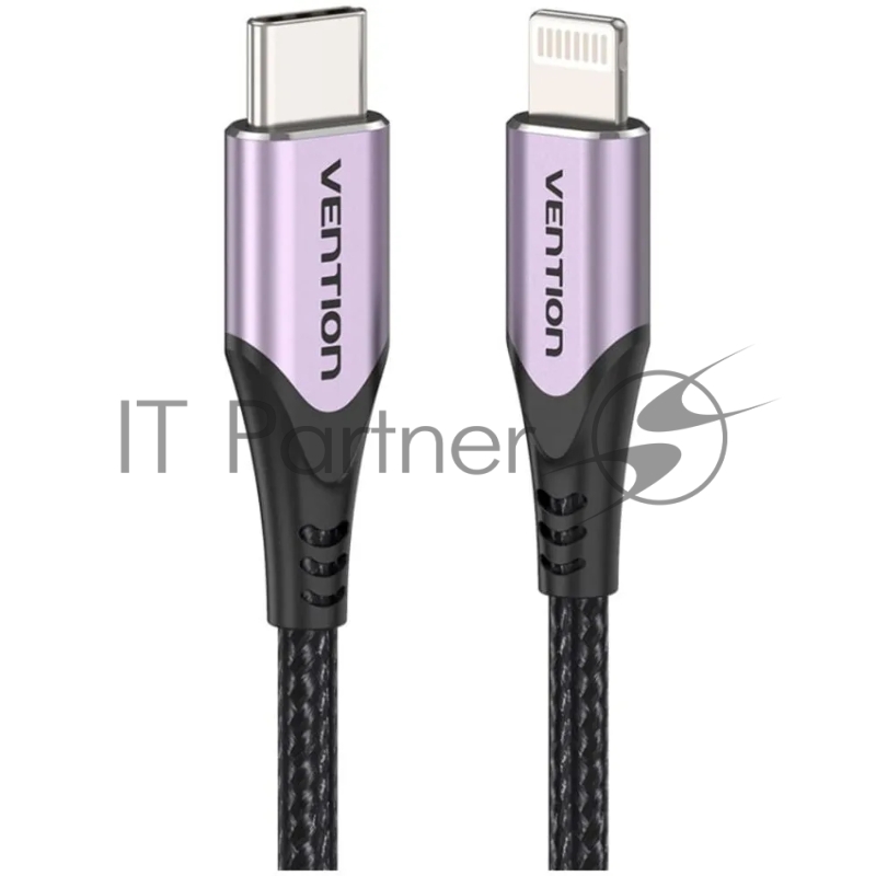 Кабель Vention USB 2.0 CM/Lightning 8M для iPad/iPhone - 1м. Фиолетовый