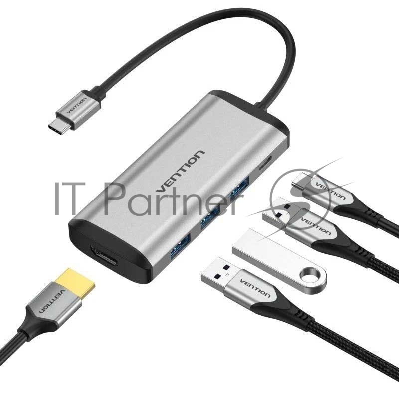Мультифункциональный хаб Vention USB Type C 5 в 1