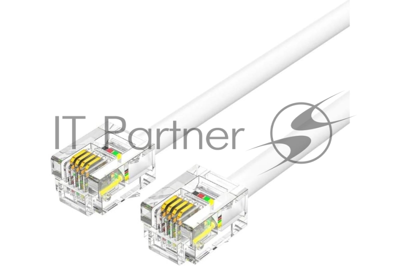 Кабель телефонный Vention плоский RJ11 (6P4C) - 2м. Белый