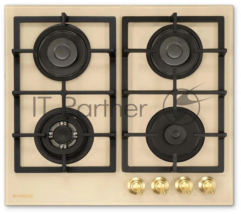 Газовая варочная поверхность Hyundai HHG 6434 BE бежевый