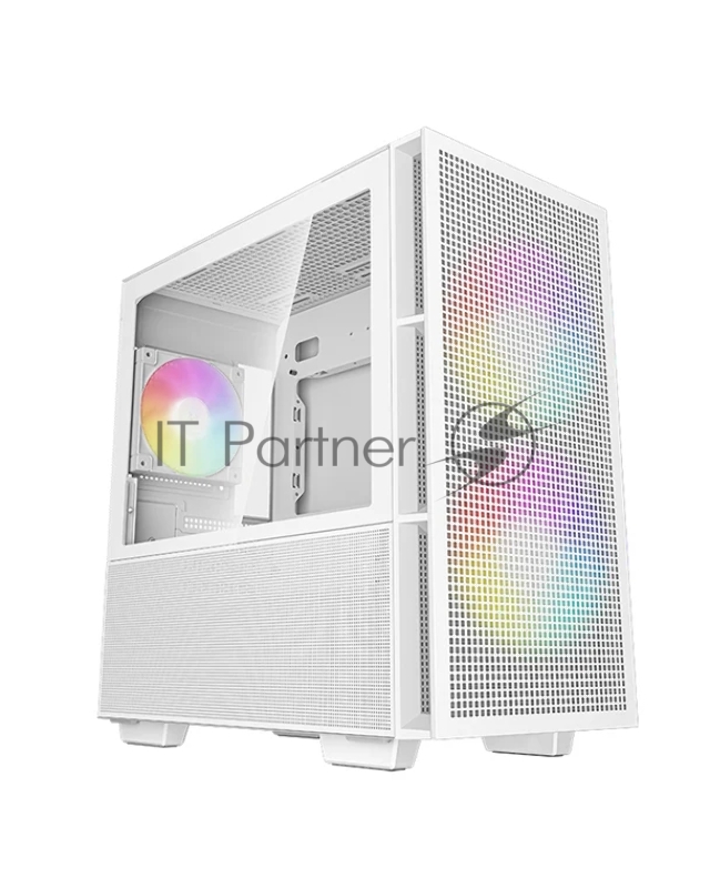 Корпус Deepcool CH360 WH без БП, боковое окно (закаленное стекло), 2x140мм ARGB LED вентилятор спереди и 1x120мм ARGB LED вентилятор сзади, белый, mATX