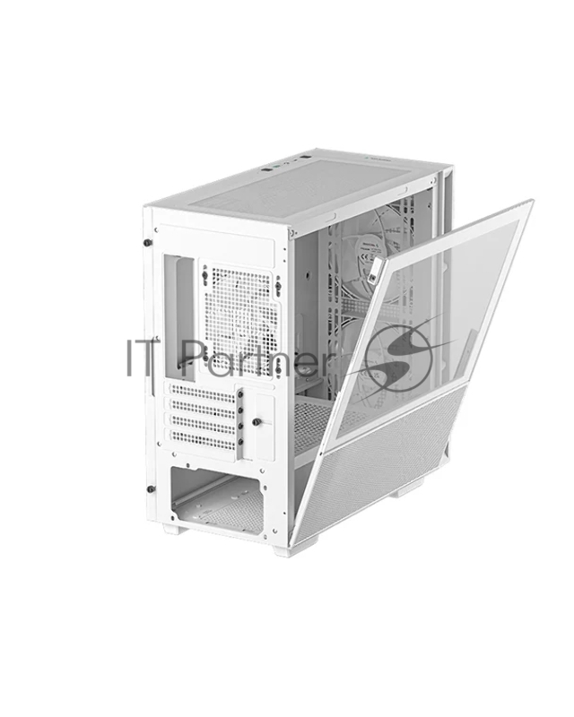 Корпус Deepcool CH360 WH без БП, боковое окно (закаленное стекло), 2x140мм ARGB LED вентилятор спереди и 1x120мм ARGB LED вентилятор сзади, белый, mATX