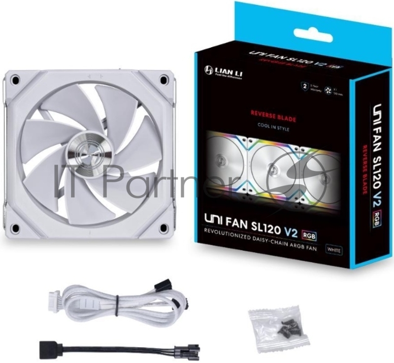Вентилятор для корпуса Lian Li UNI FAN SL 120 V2 Reverse Blade White (G99.12RSLV21W.00)