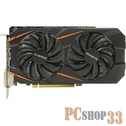 Видеокарта GIGABYTE GV-N1060WF2OC-3GD 3ГБ (GeForce GTX 1060, DDR5, 2xDVI, HDMI, DP) (PCI-E)