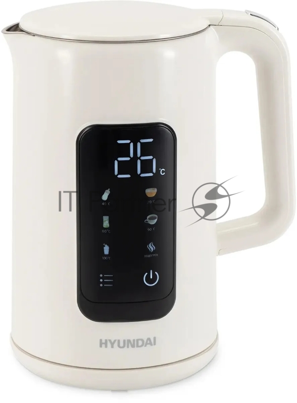 Чайник электрический Hyundai HYK-S4606 1.7л. 2200Вт кремовый корпус: металл