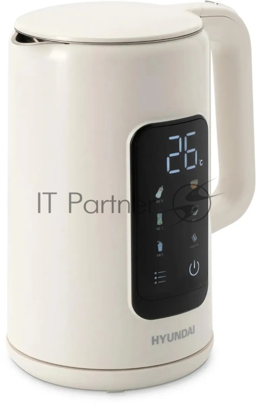 Чайник электрический Hyundai HYK-S4606 1.7л. 2200Вт кремовый корпус: металл