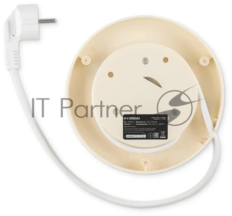 Чайник электрический Hyundai HYK-S3605 1.7л. 2200Вт кремовый корпус: металл
