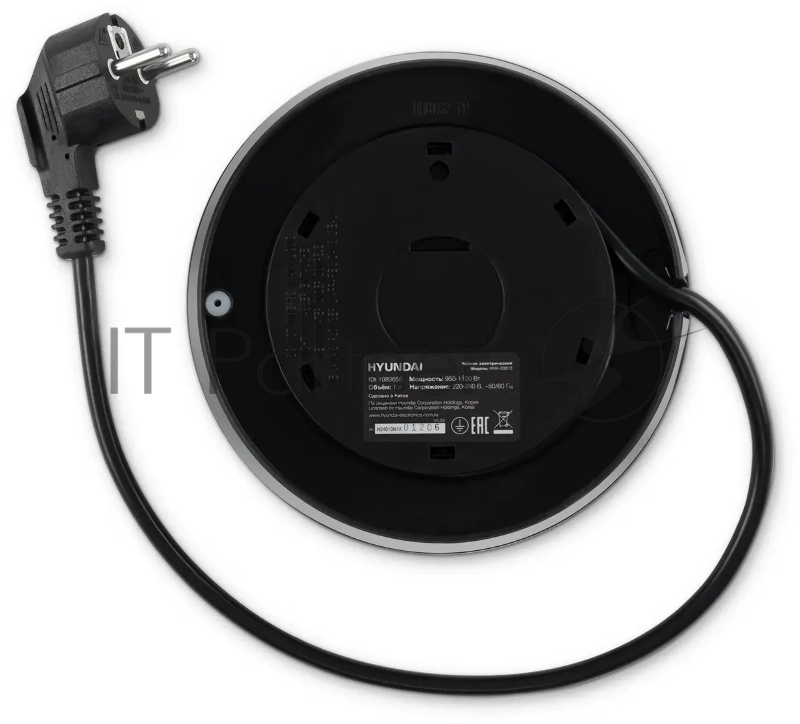 Чайник электрический Hyundai HYK-G3013 1.0л. 2200Вт белый/черный корпус: стекло