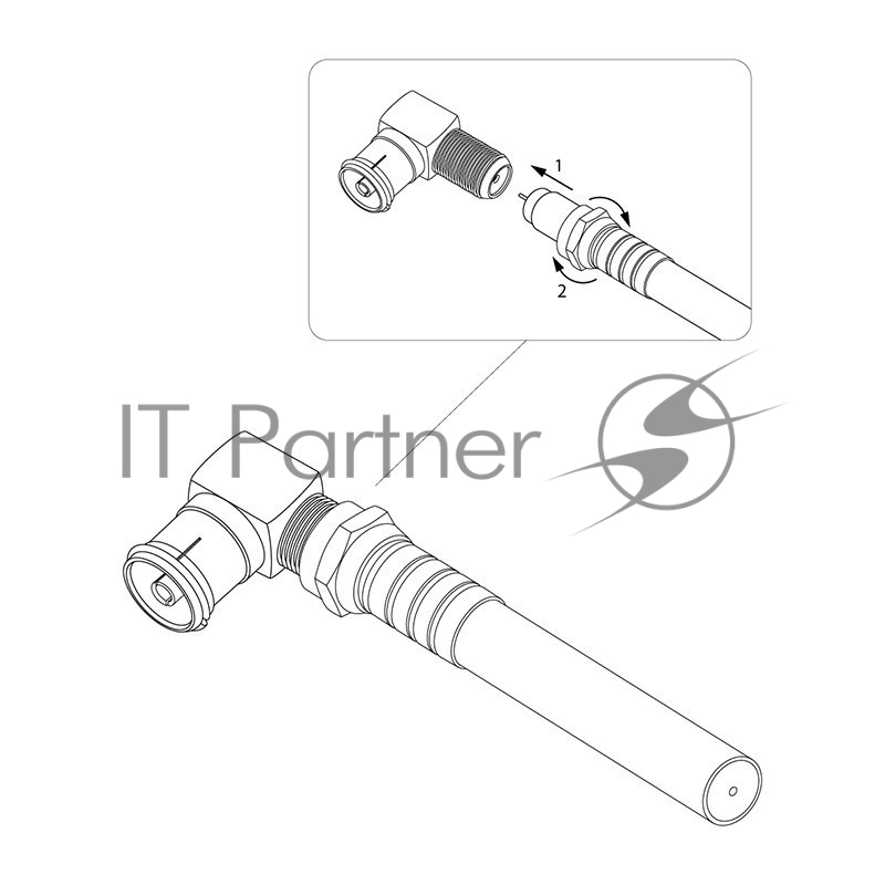 Переходник антенный гнездо F-гнездо TV угловой блист. Rexant 06-0026-A