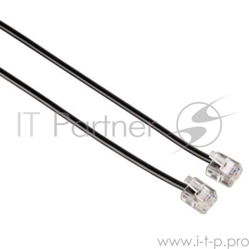 Кабель Hama H-44931 (00044931) 10m 6p4c (m-m) black