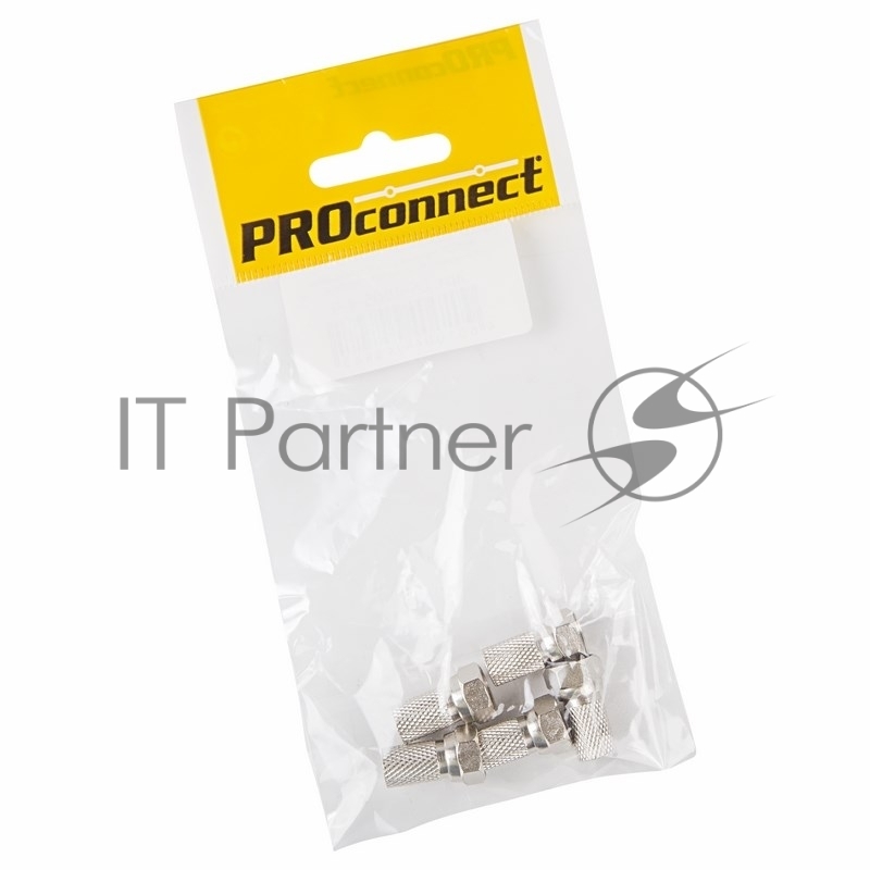 Разъем антенный на кабель, штекер F для кабеля SAT (с резиновым уплотнителем), (5шт.) (пакет) PROconnect