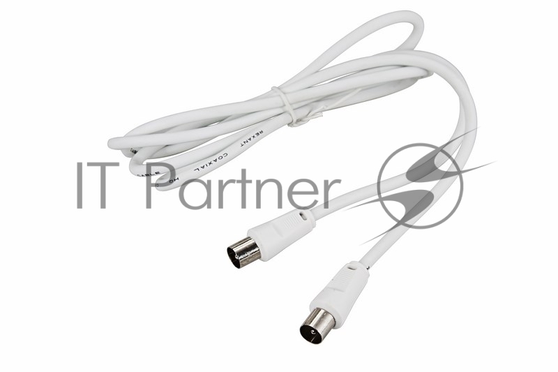 Шнур ТВ штекер - ТВ штекер, длина 1,5 метра, белый REXANT