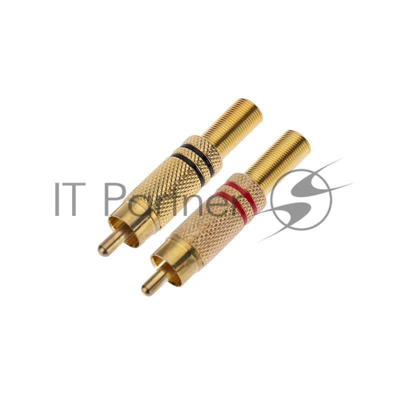 Разъем штекер RCA металл пайка ZN чёрный/красный GOLD PROCONNECT