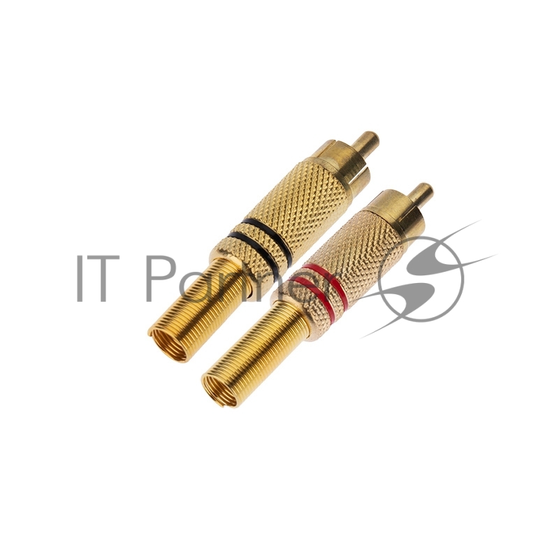 Разъем штекер RCA металл пайка ZN чёрный/красный GOLD PROCONNECT