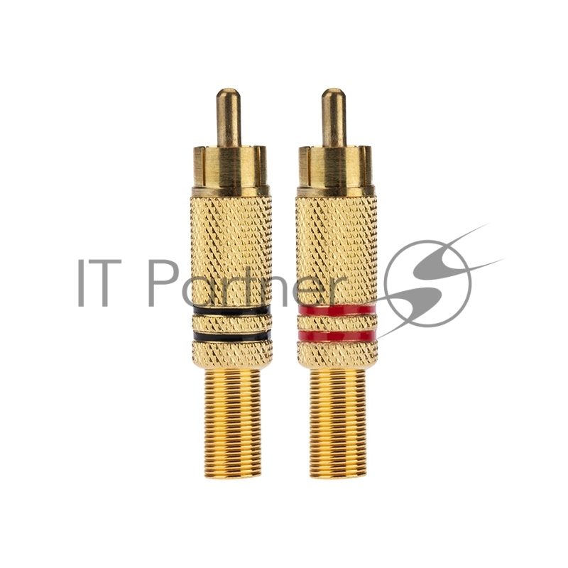 Разъем штекер RCA металл пайка ZN чёрный/красный GOLD PROCONNECT