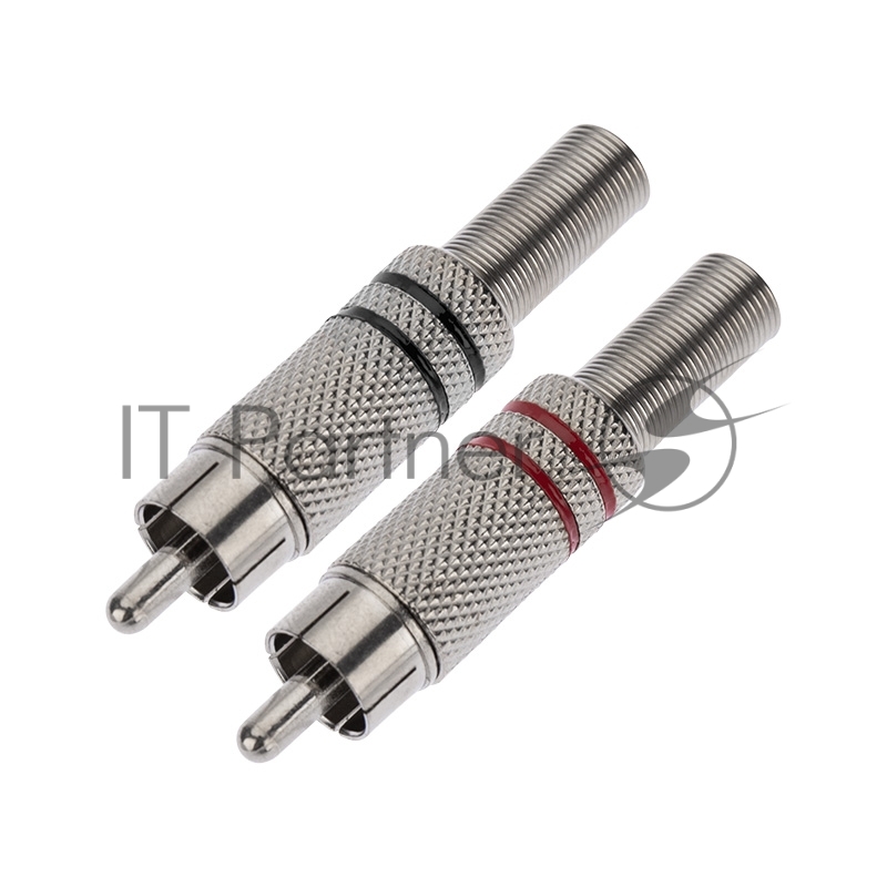 Разъем штекер RCA металл пайка ZN черный/красный PROCONNECT