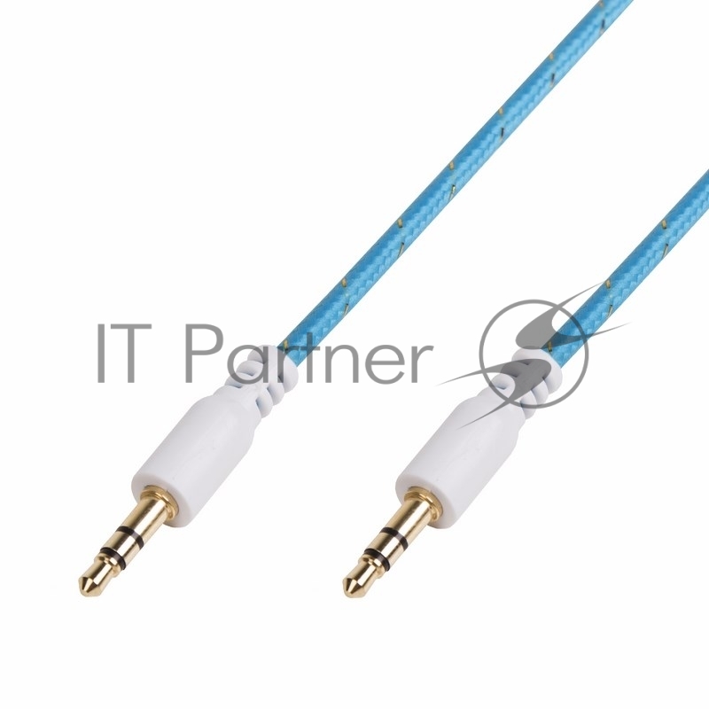Аудиокабель AUX 3.5 мм в тканевой оплетке 1 м синий REXANT