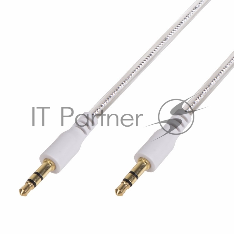 Аудиокабель AUX 3.5 мм гелевый 1 м белый REXANT