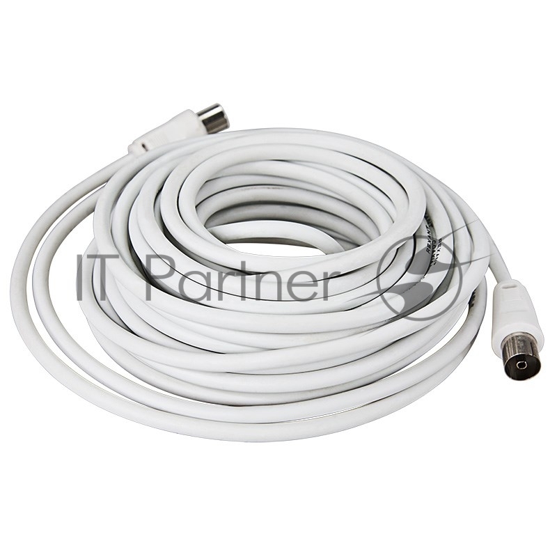 Шнур ТВ гнездо - ТВ штекер, длина 10 метров, белый REXANT