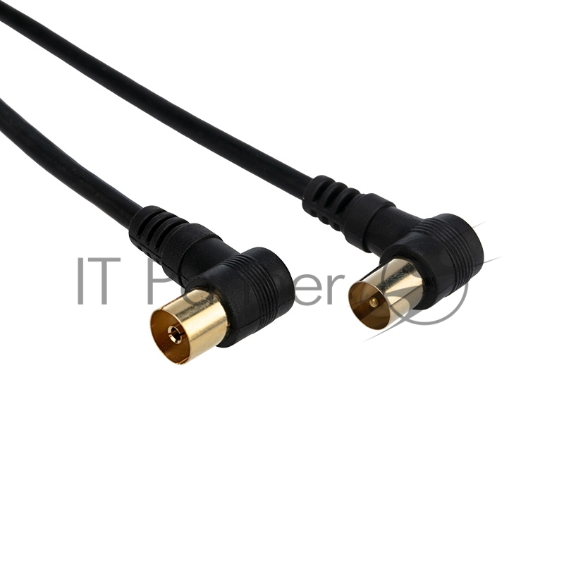 Шнур ТВ гнездо - ТВ штекер, угловой, длина 3 метра, черный REXANT