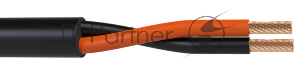 Кабель акустический 100 м, 13 AWG ССА, 2,5 мм2, диаметр 9.8мм, экран, медь 49 x 0.25 мм, черный, бухта