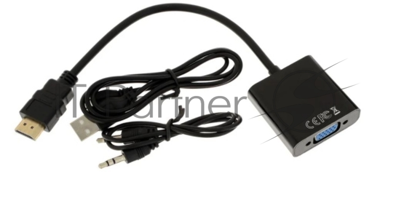 Адаптер HDMI (M)-VGA (F) 00-00027496 BLACK GOPOWER