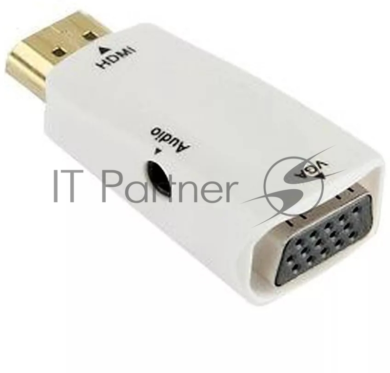 Переходник аудио-видео Premier 5-983AC HDMI (m)/VGA (f)/Jack 3.5 (f) белый