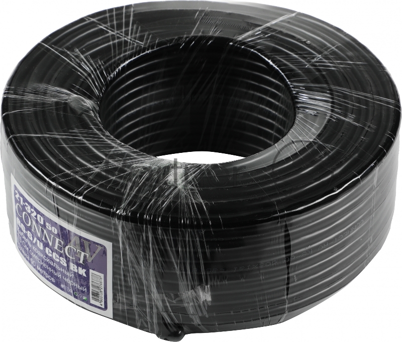 Кабель Premier CONNECT-AV RG-6/U CCS BK 50м. (катушка:50м) черный (21-320 50)