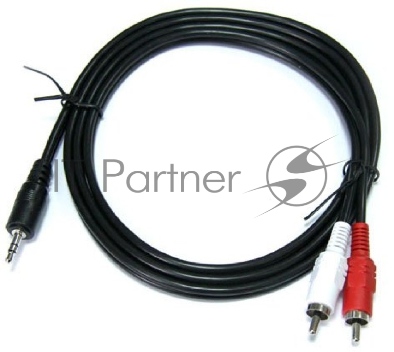 Кабель AUX GoPower Jack 3.5mm (m)-2xRCA (m) 1.5м ПВХ черный в пакете (1/200)