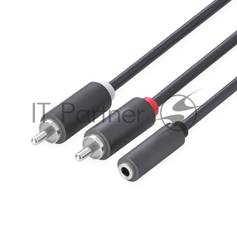 Кабель-переходник 1.0m аудио jack 3,5mm / 2 х RCA, черный, GCR-51842