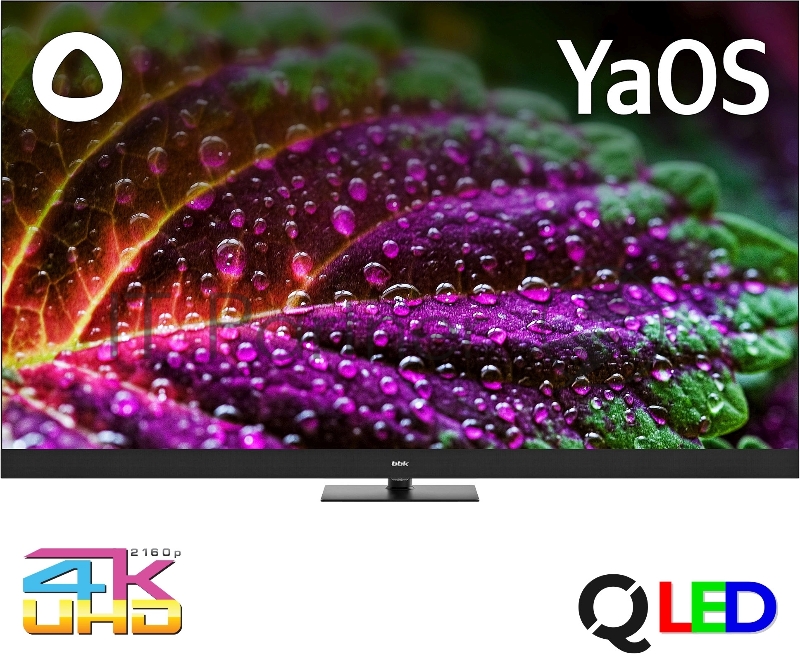 Телевизор QLED BBK 65 65LED-8259/UTS2C (B) Яндекс.ТВ черный/черный 4K Ultra HD 60Hz DVB-T2 DVB-C DVB-S2 USB WiFi Smart TV (RUS)