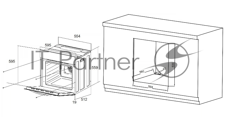 Духовой шкаф Электрический Weissgauff EOV 695 PDB черный, встраиваемый