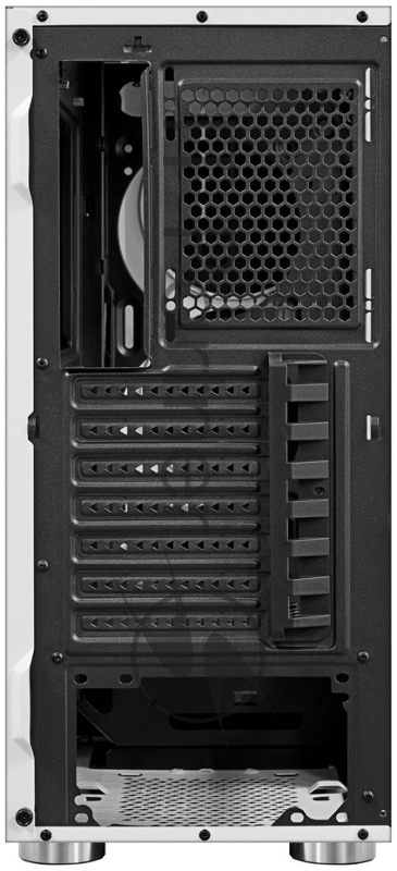 Корпус Ginzzu GL 185 White боковая дверца закаленное стекло на петлях на магнитах