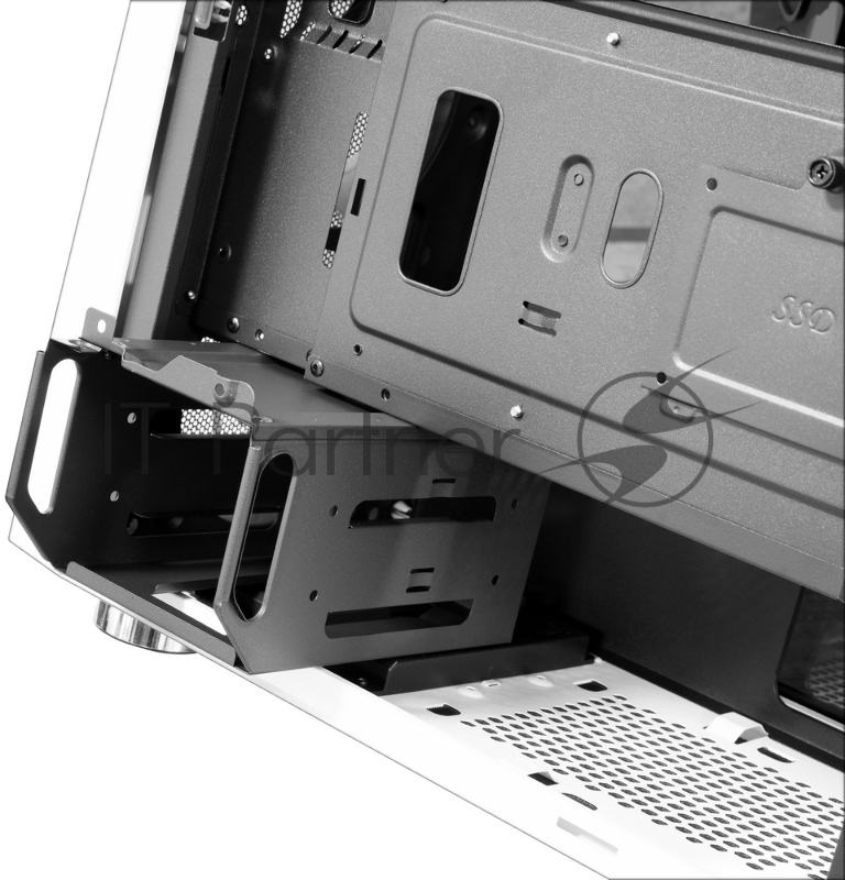 Корпус Ginzzu GL 185 White боковая дверца закаленное стекло на петлях на магнитах