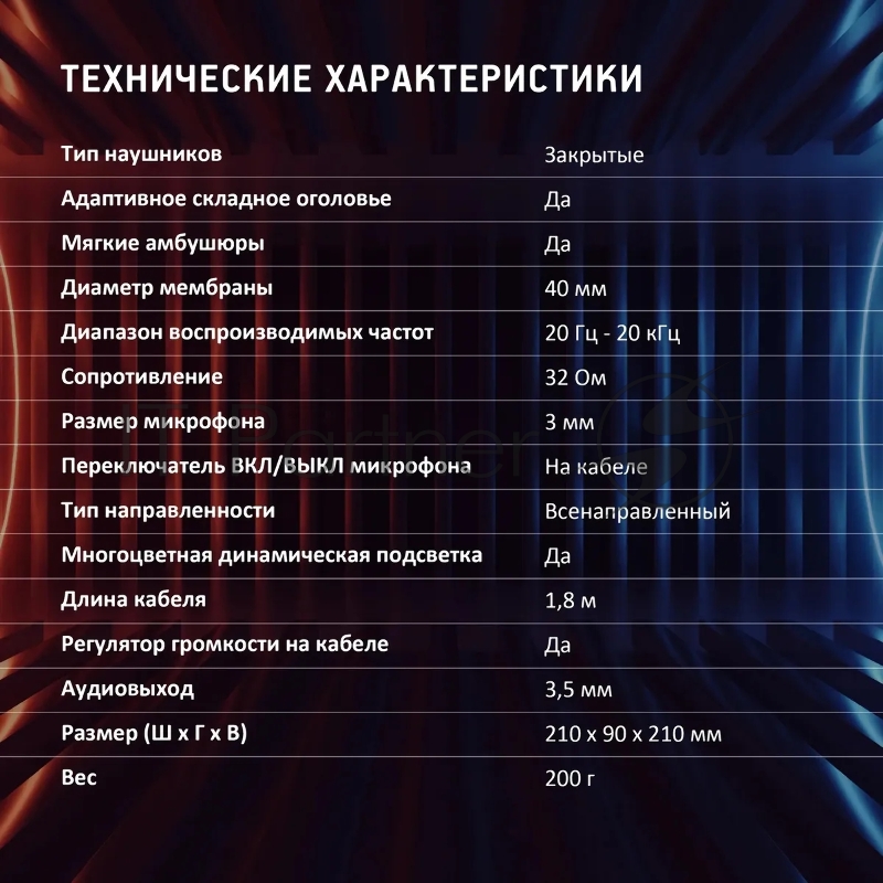 Наушники с микрофоном Оклик HS-L355G черный 1.8м мониторные оголовье (1939807)
