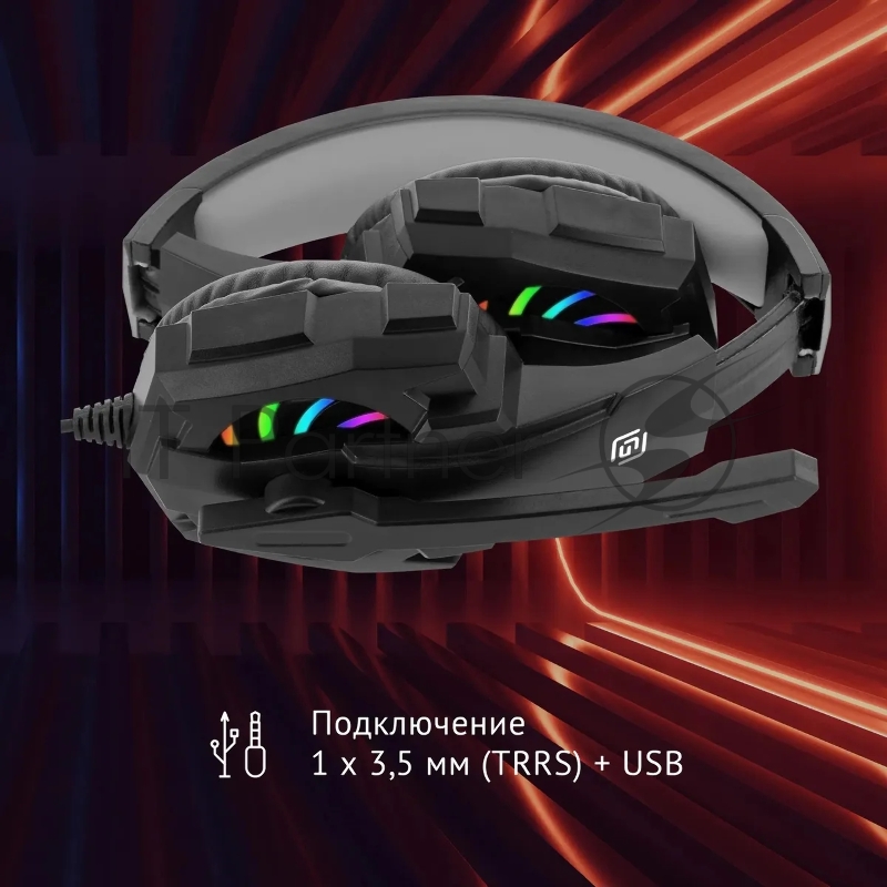 Наушники с микрофоном Оклик HS-L355G черный 1.8м мониторные оголовье (1939807)