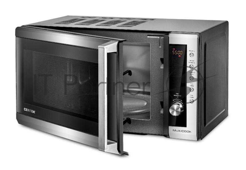Микроволновая печь Centek CT-1582 (сталь) 700W, 20л, 8 программ, таймер, подсветка, камера -эмаль, ЖК-дисплей
