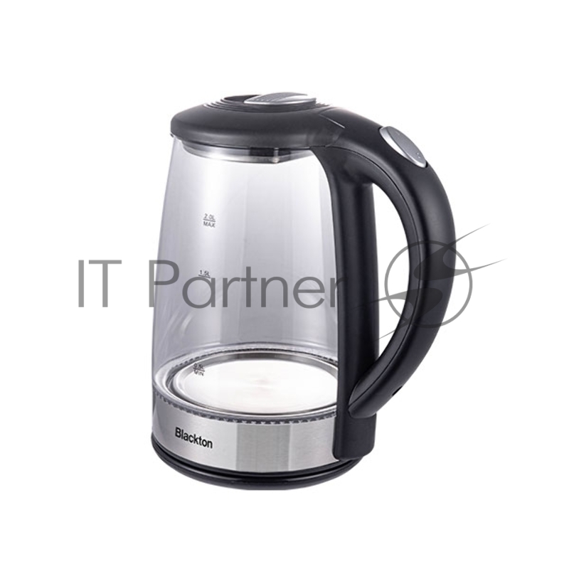 Чайник Blackton Bt KT2026G Черный-СтальМощность1500Вт, Максимальный объем 2.0л, Материал корпуса Жаропрочное стекло, Индикатор включения, Отключение при закипании, Отключение при снятии, Отключение при отсутствии воды, Отсек для хранения электрошнура