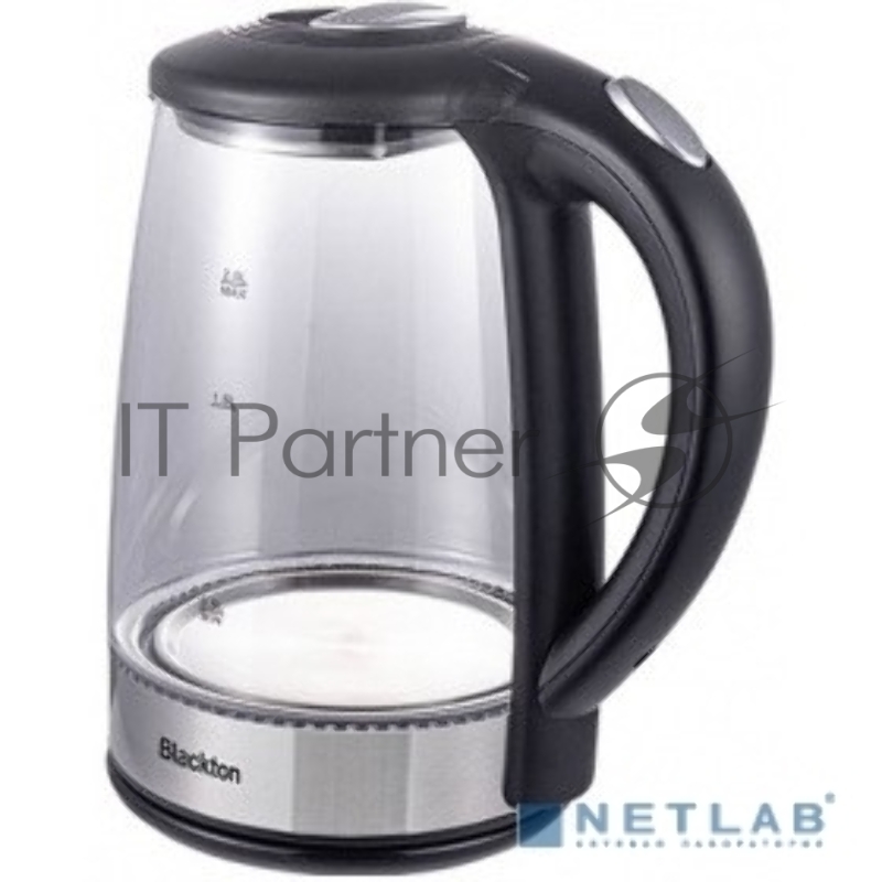 Чайник Blackton Bt KT2026G Черный-СтальМощность1500Вт, Максимальный объем 2.0л, Материал корпуса Жаропрочное стекло, Индикатор включения, Отключение при закипании, Отключение при снятии, Отключение при отсутствии воды, Отсек для хранения электрошнура